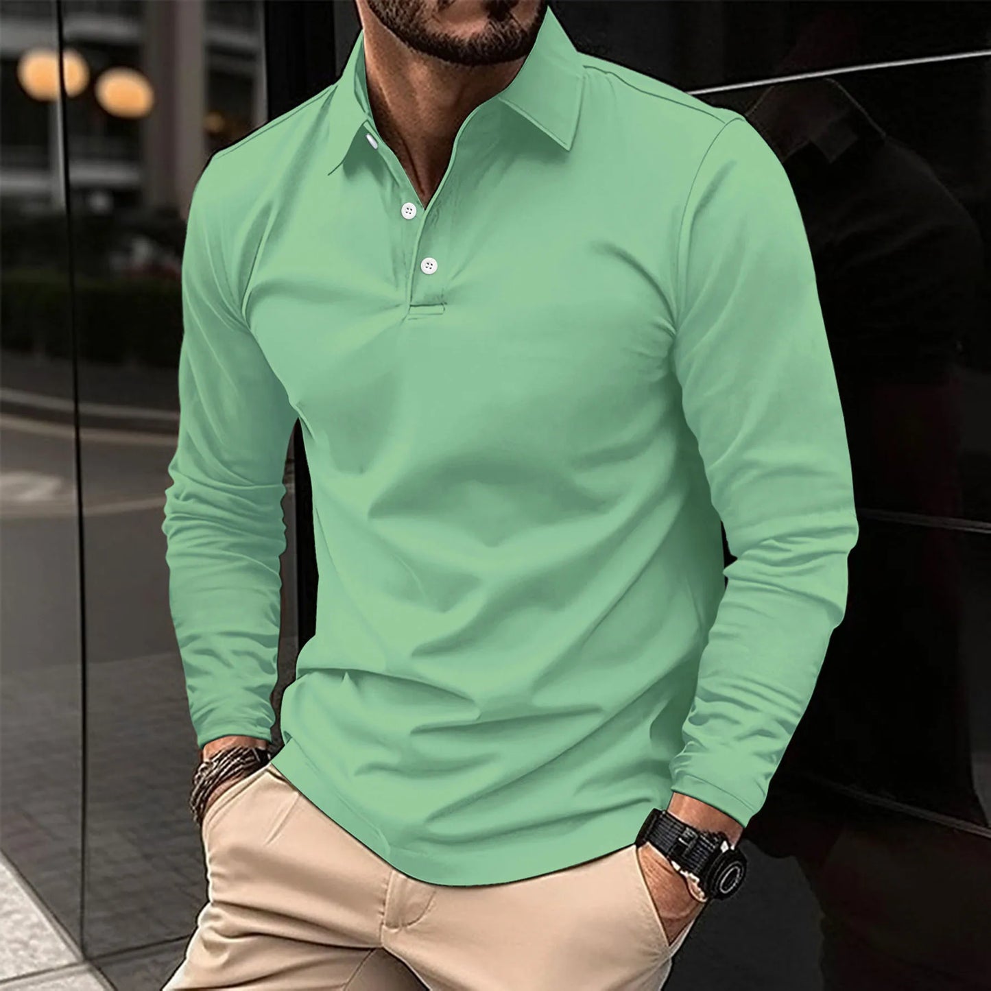 Ethan - Casual Long sleeved polo