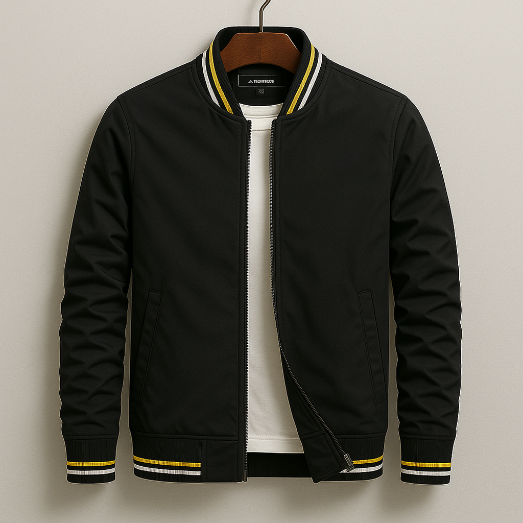 The MAXMILLI™ | Elegant Bomber Jacket with Stripes