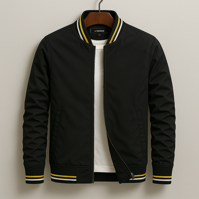 The MAXMILLI™ | Elegant Bomber Jacket with Stripes