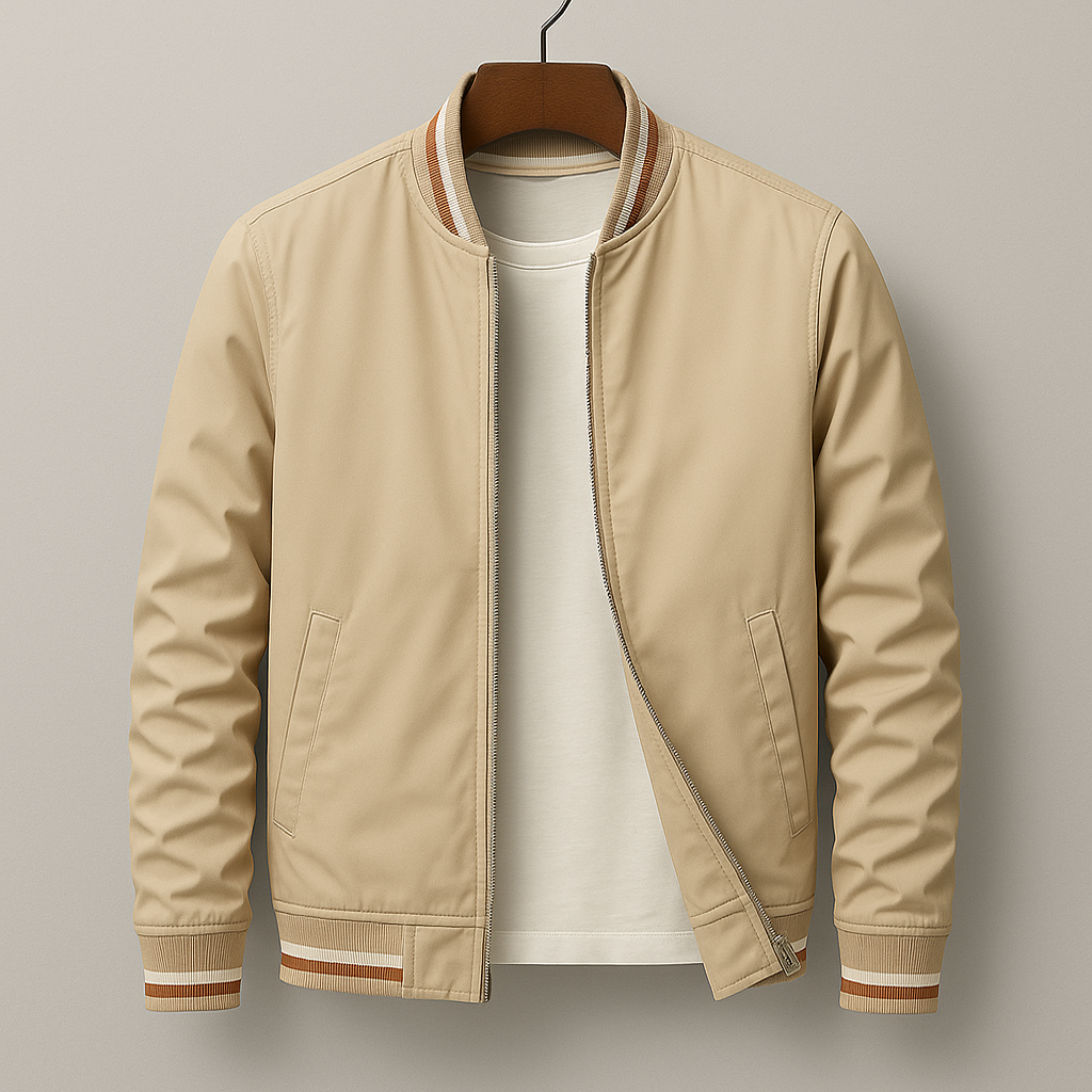 The MAXMILLI™ | Elegant Bomber Jacket with Stripes