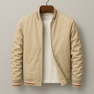 The MAXMILLI™ | Elegant Bomber Jacket with Stripes