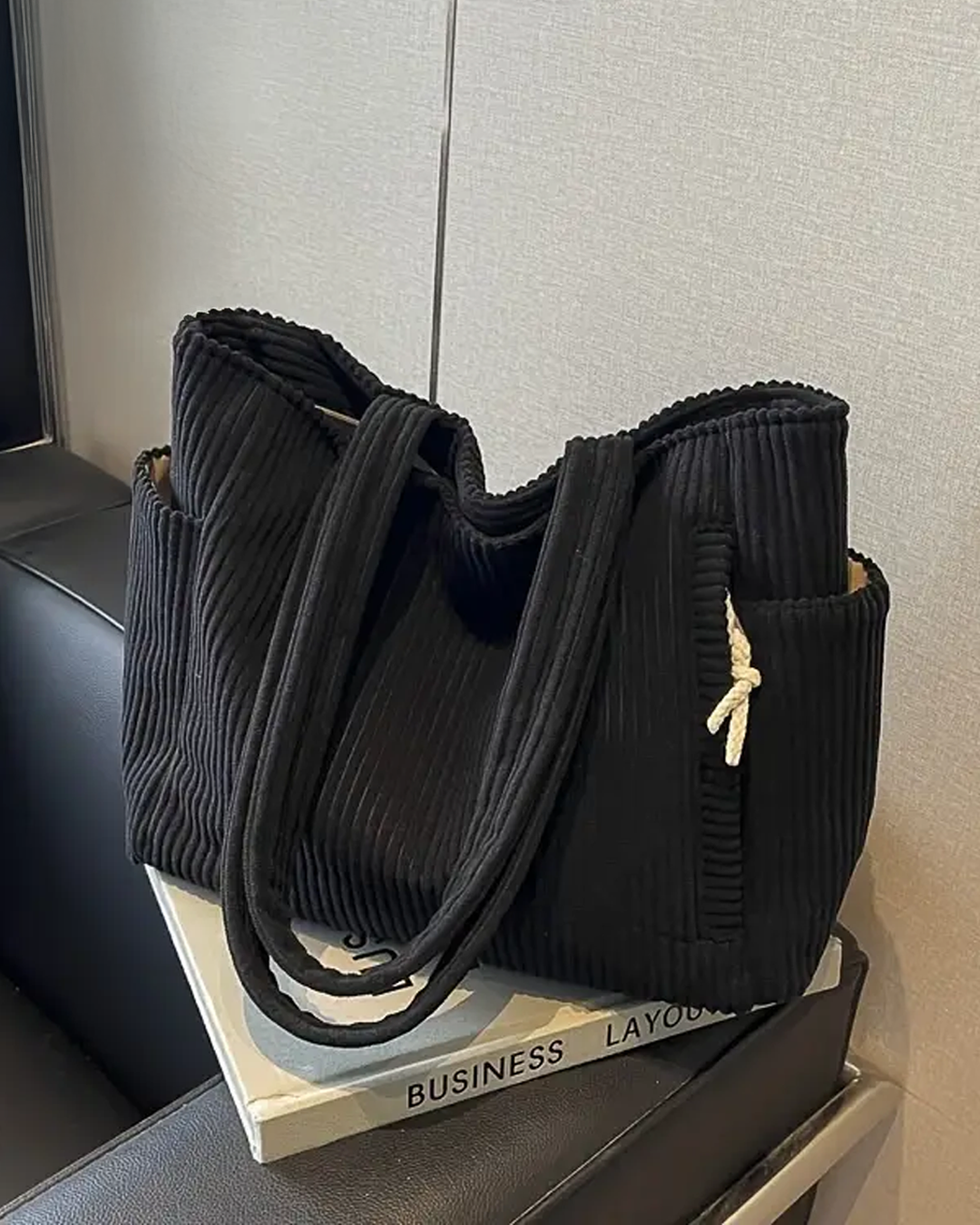 Tilda - Ribbed Bag with Cord Accent