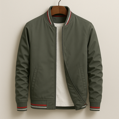 The MAXMILLI™ | Elegant Bomber Jacket with Stripes