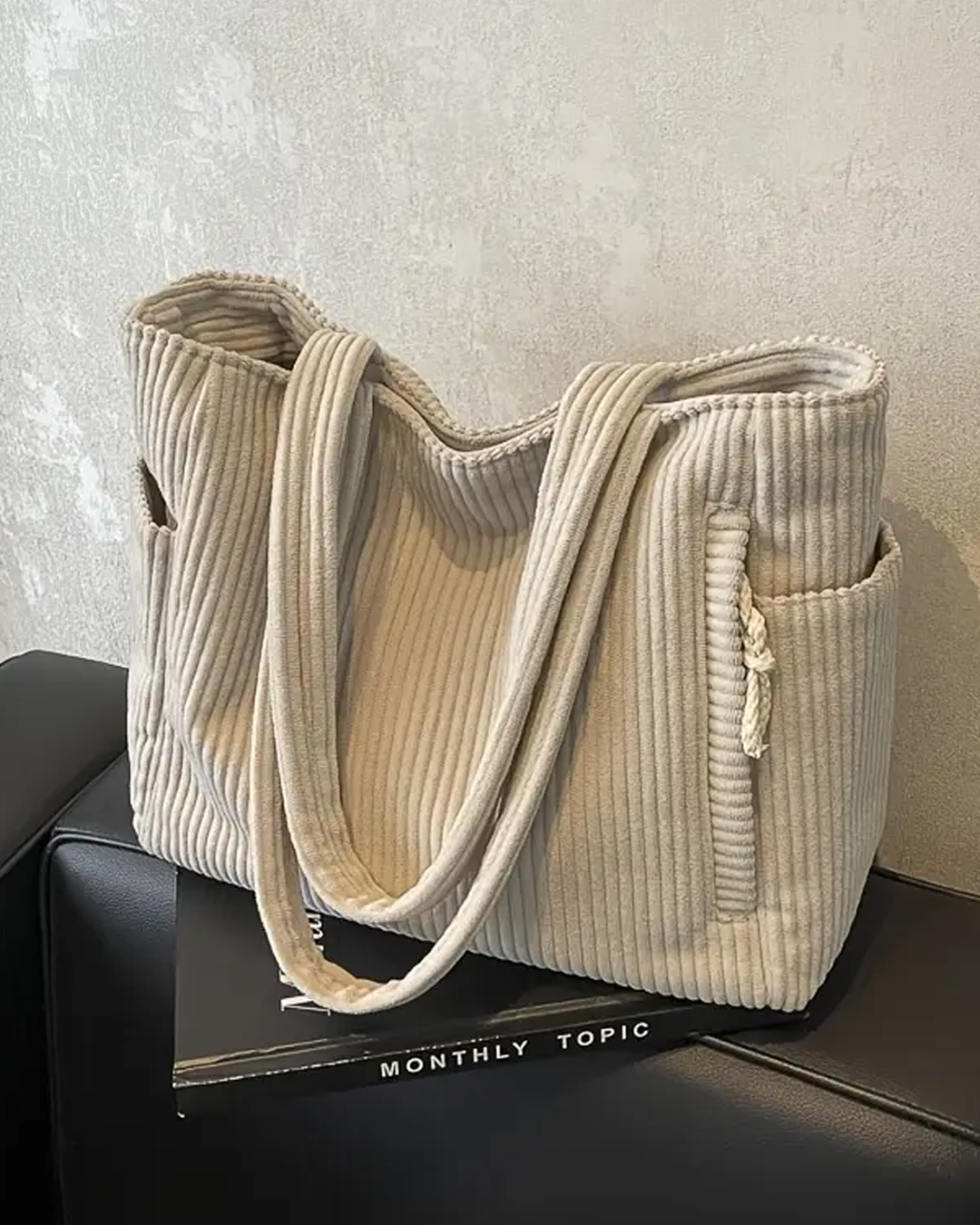Tilda - Ribbed Bag with Cord Accent