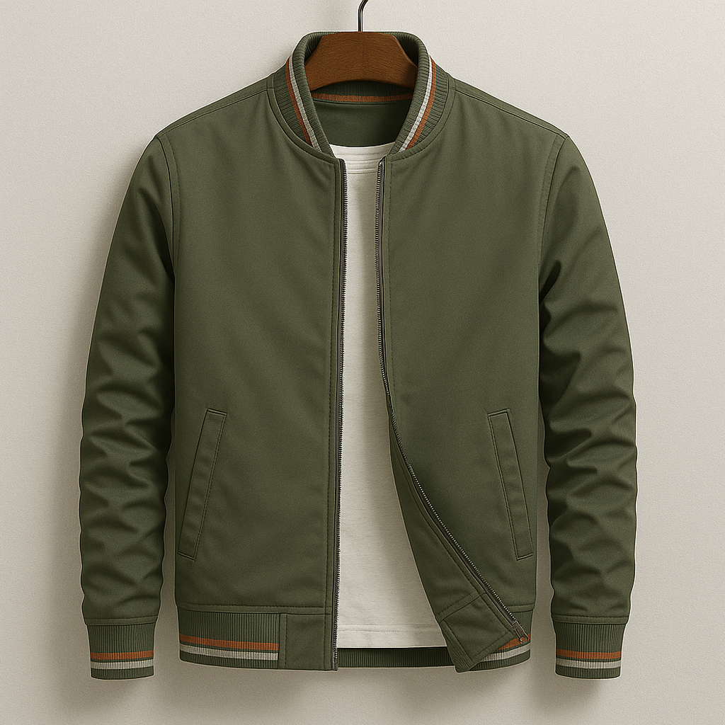 The MAXMILLI™ | Elegant Bomber Jacket with Stripes