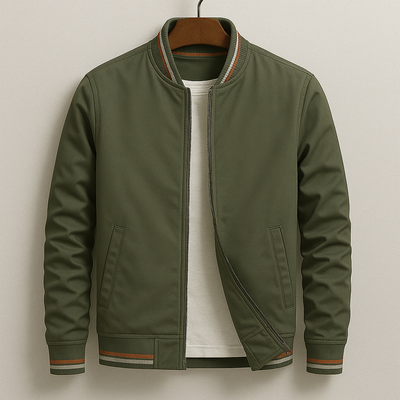 The MAXMILLI™ | Elegant Bomber Jacket with Stripes
