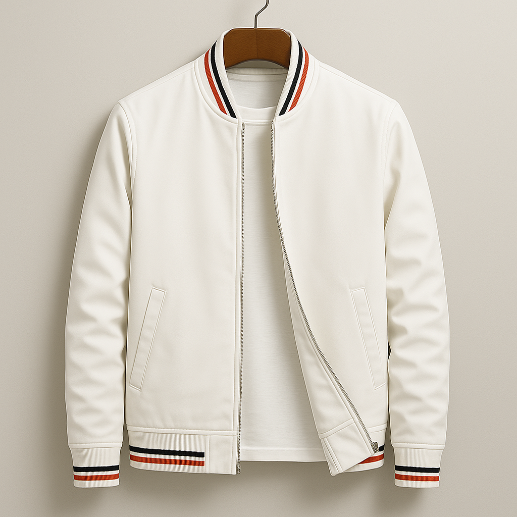 The MAXMILLI™ | Elegant Bomber Jacket with Stripes