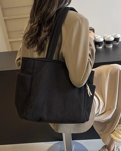 Tilda - Ribbed Bag with Cord Accent