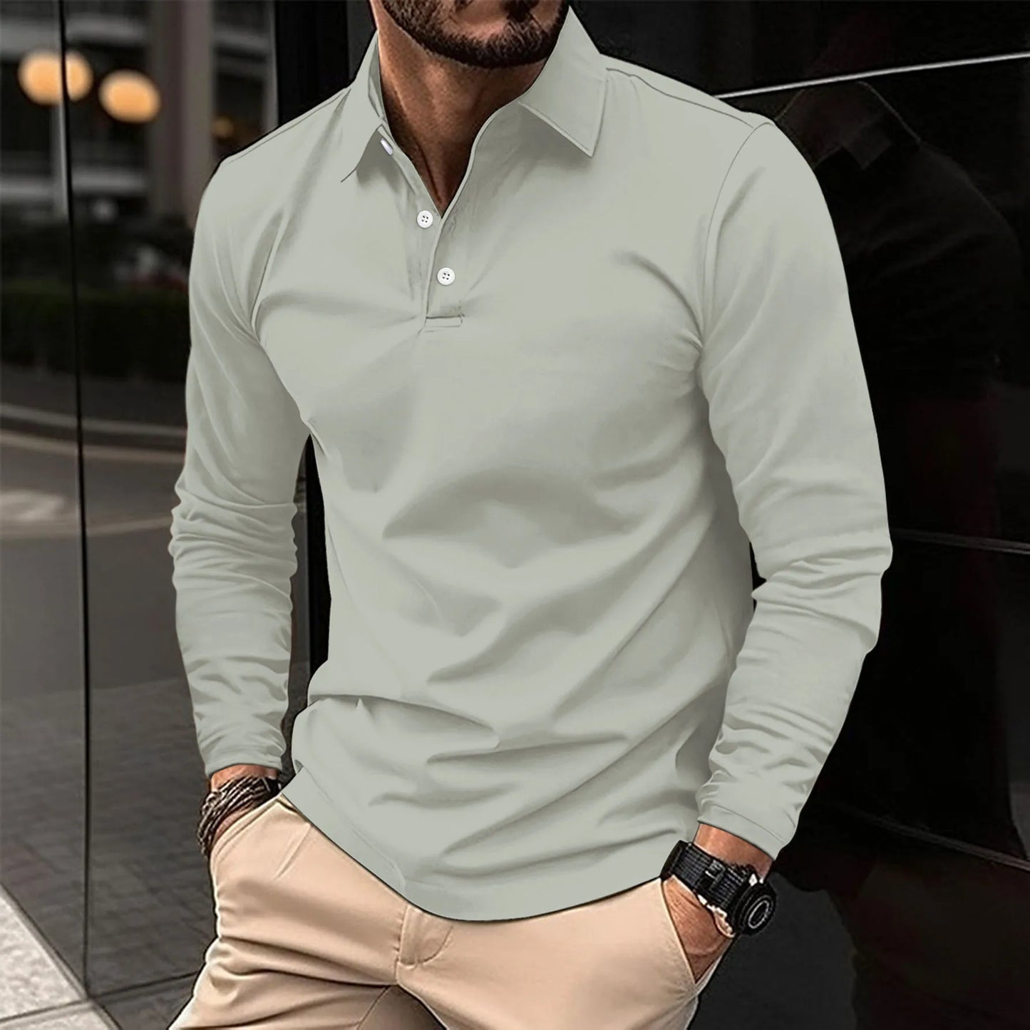 Ethan - Casual Long sleeved polo
