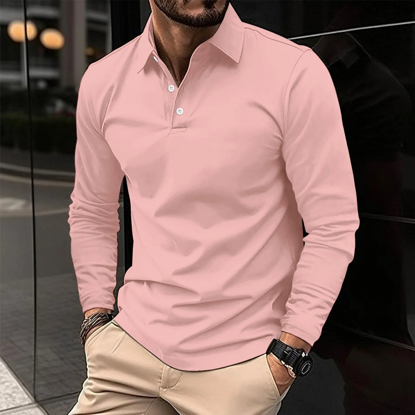 Ethan - Casual Long sleeved polo