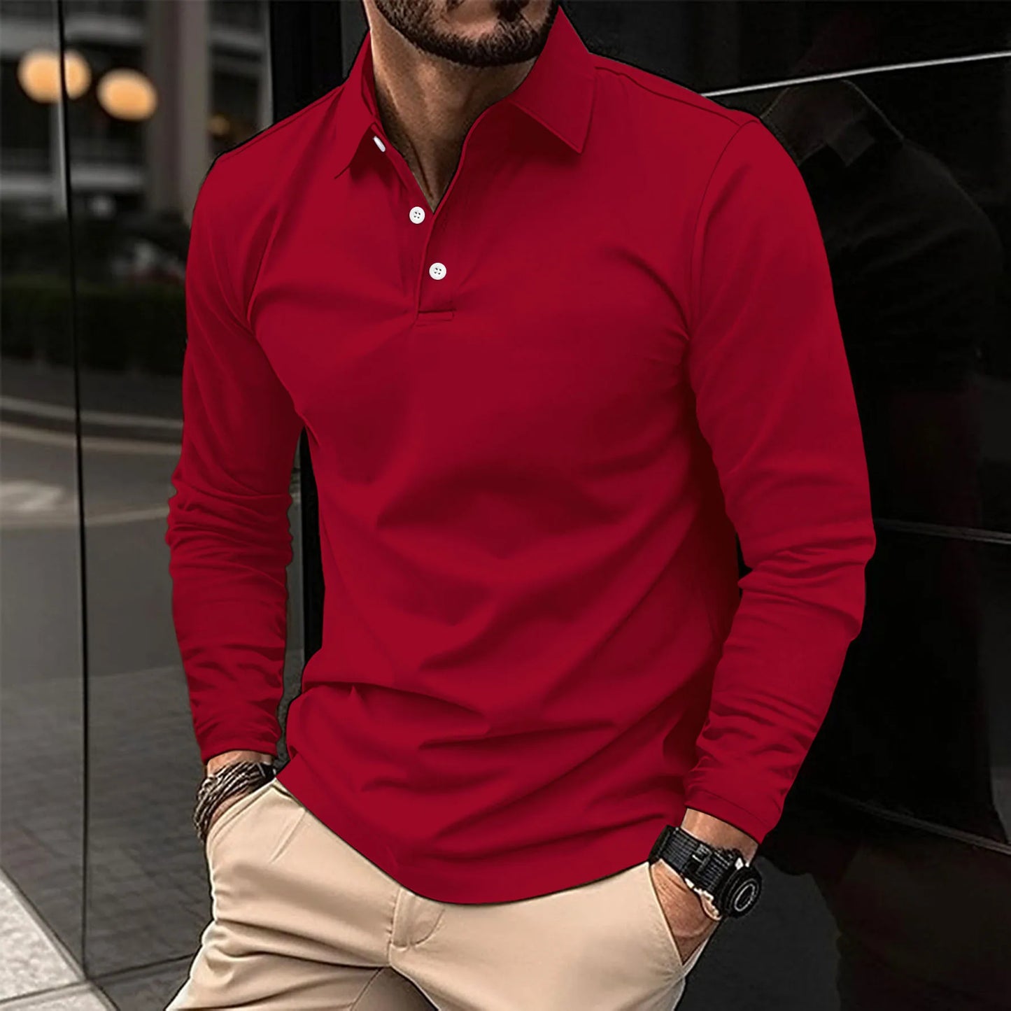 Ethan - Casual Long sleeved polo