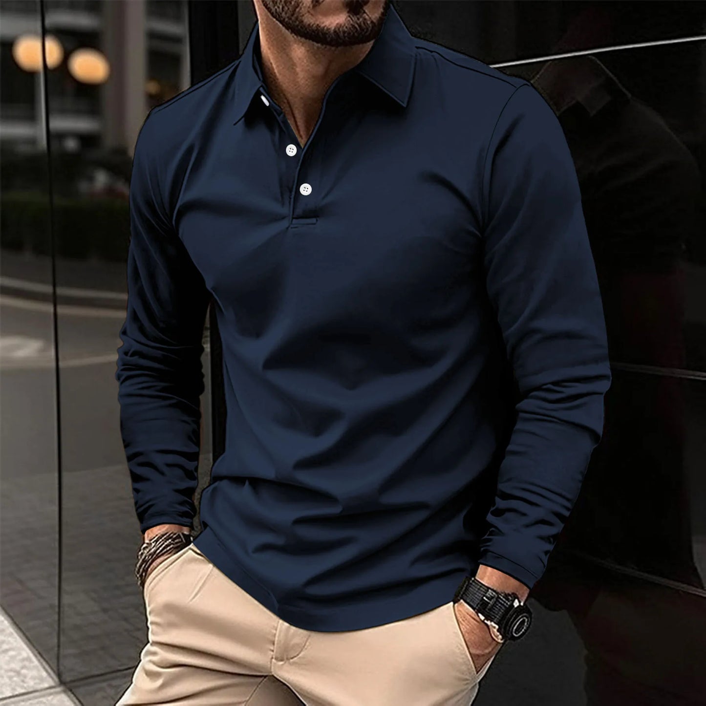 Ethan - Casual Long sleeved polo
