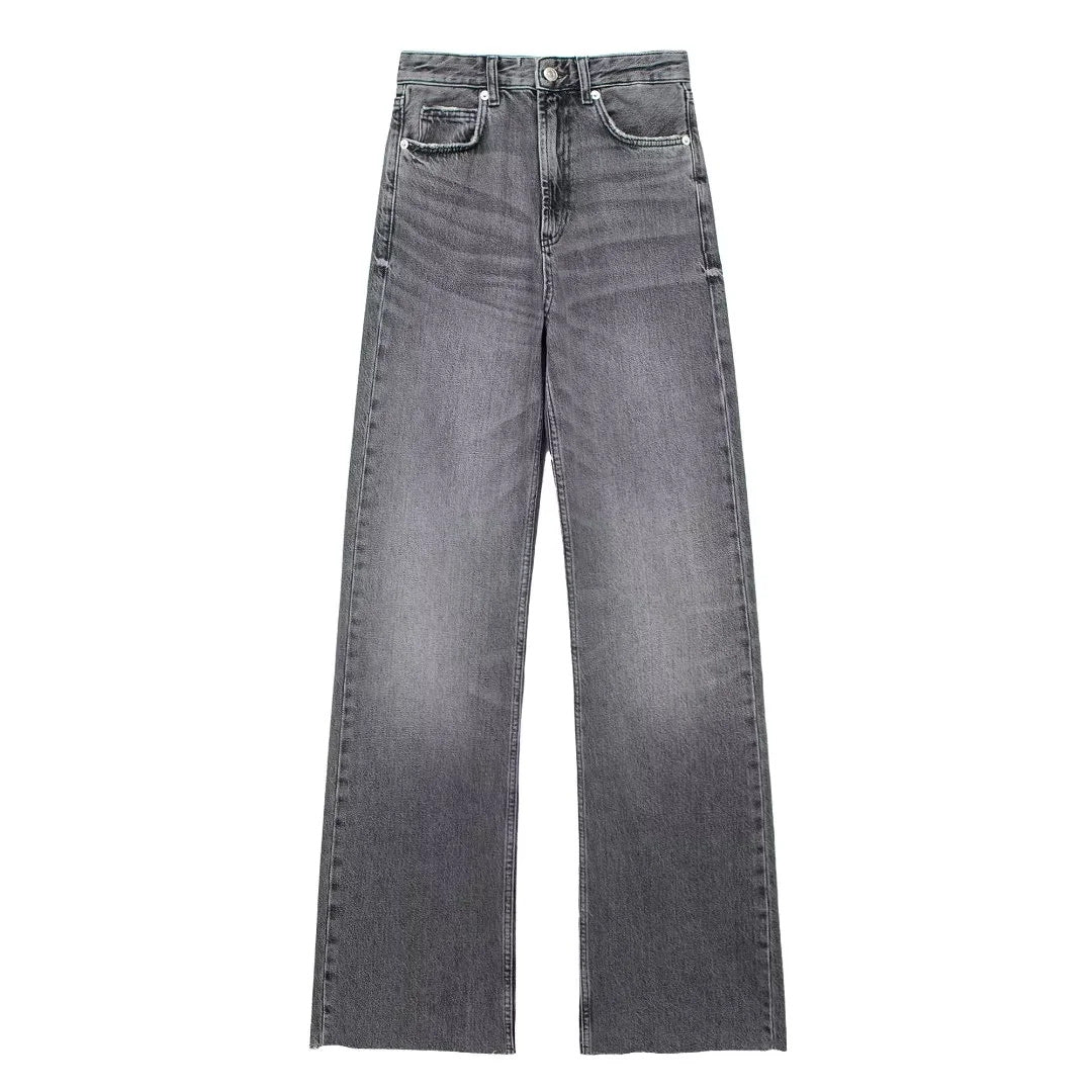 Laluna® | Grey Ladies' Wide Leg Trousers