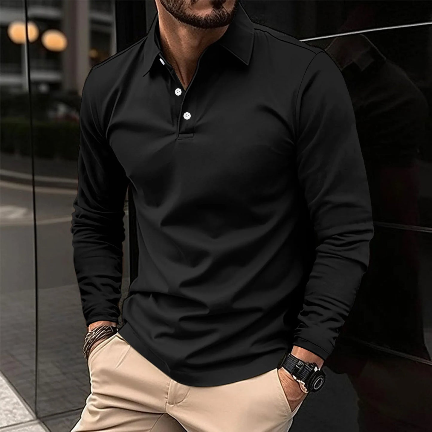 Ethan - Casual Long sleeved polo