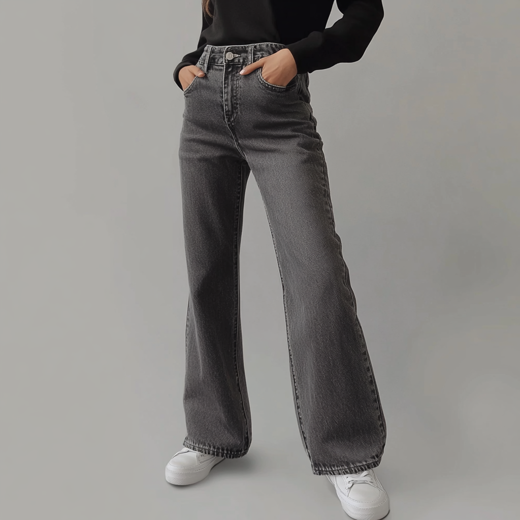 Laluna® | Grey Ladies' Wide Leg Trousers