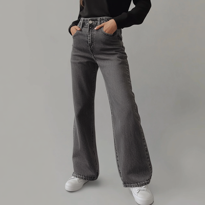 Laluna® | Grey Ladies' Wide Leg Trousers