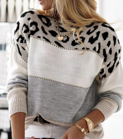 Laluna® | Sweater with Leopard Print